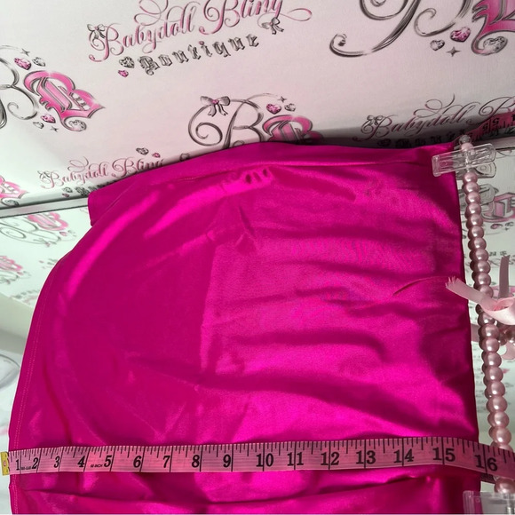 Seduction skirt metallic lipstick pink bright  fuschia gorgeous club wear sexy - Picture 7 of 8